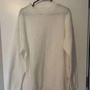 SHEIN Men's Classic White Crewneck Sweater